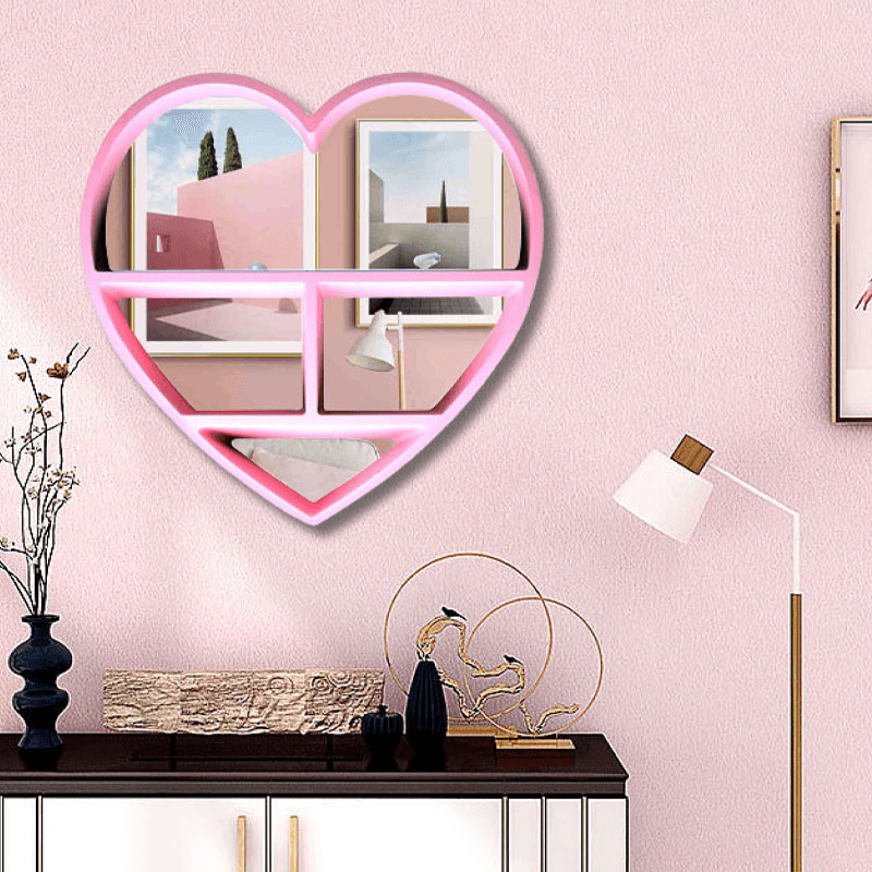 Decoración de pared de corazón rosa de 50 cm.