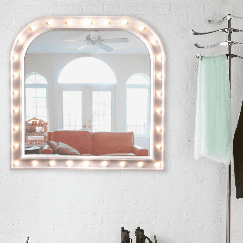 Espejo de tocador LED de pared blanco