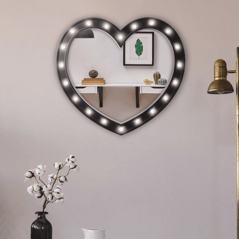 Espejo decorativo led love negro
